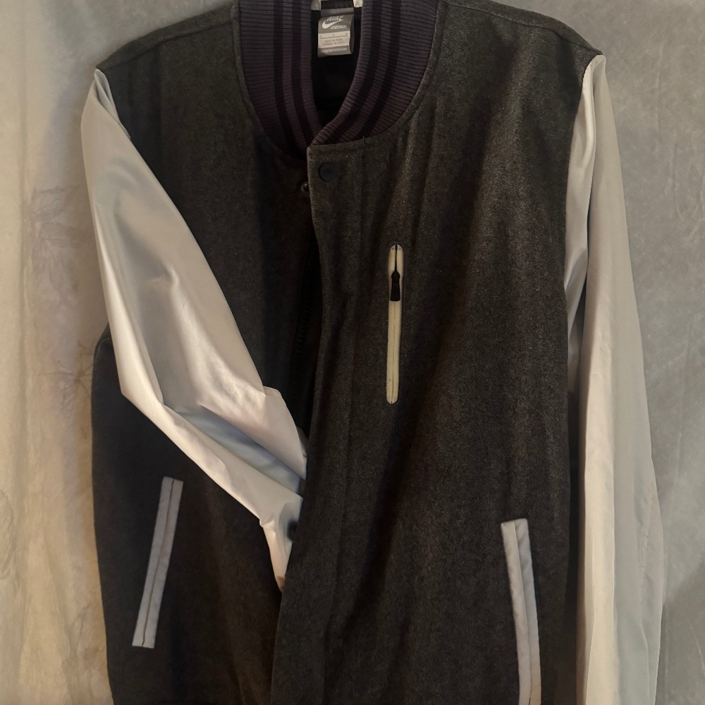 Nike sportswear, designer, varsity bomber jacket